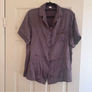 100% silk Purple Mauve Shorts/Short sleeve Pajama Set